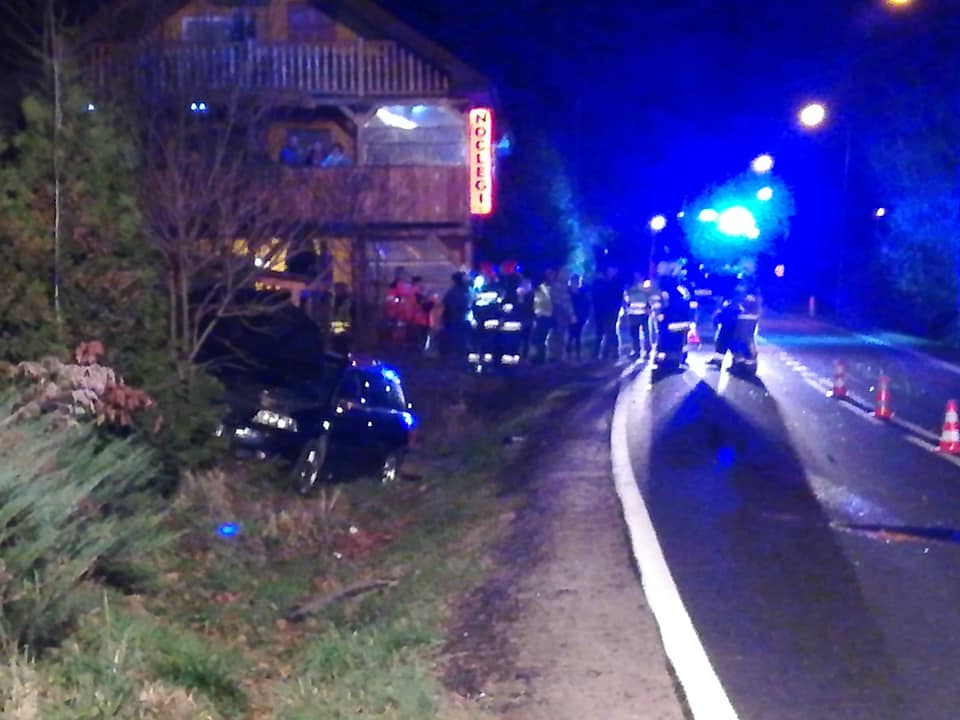 Wypadek samochodowy - OSP Swieriawa