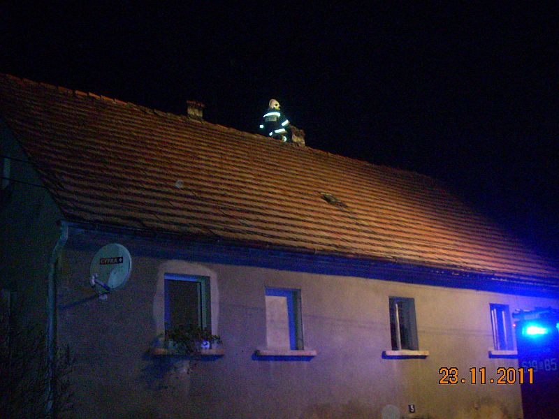 POŻAR SADZY KOMINOWEJ - OSP Swieriawa