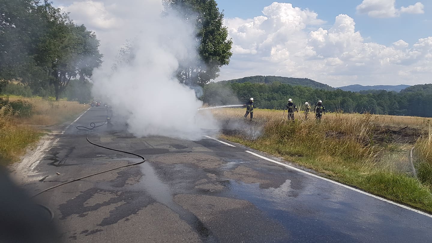 Pożar samochodu - OSP Swieriawa