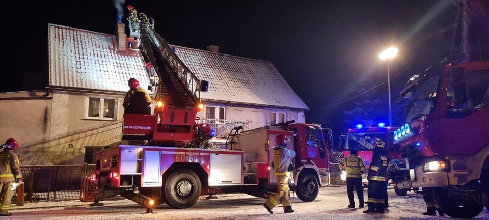 Pożar przewodu kominowego w Sędziszowej - OSP Swieriawa