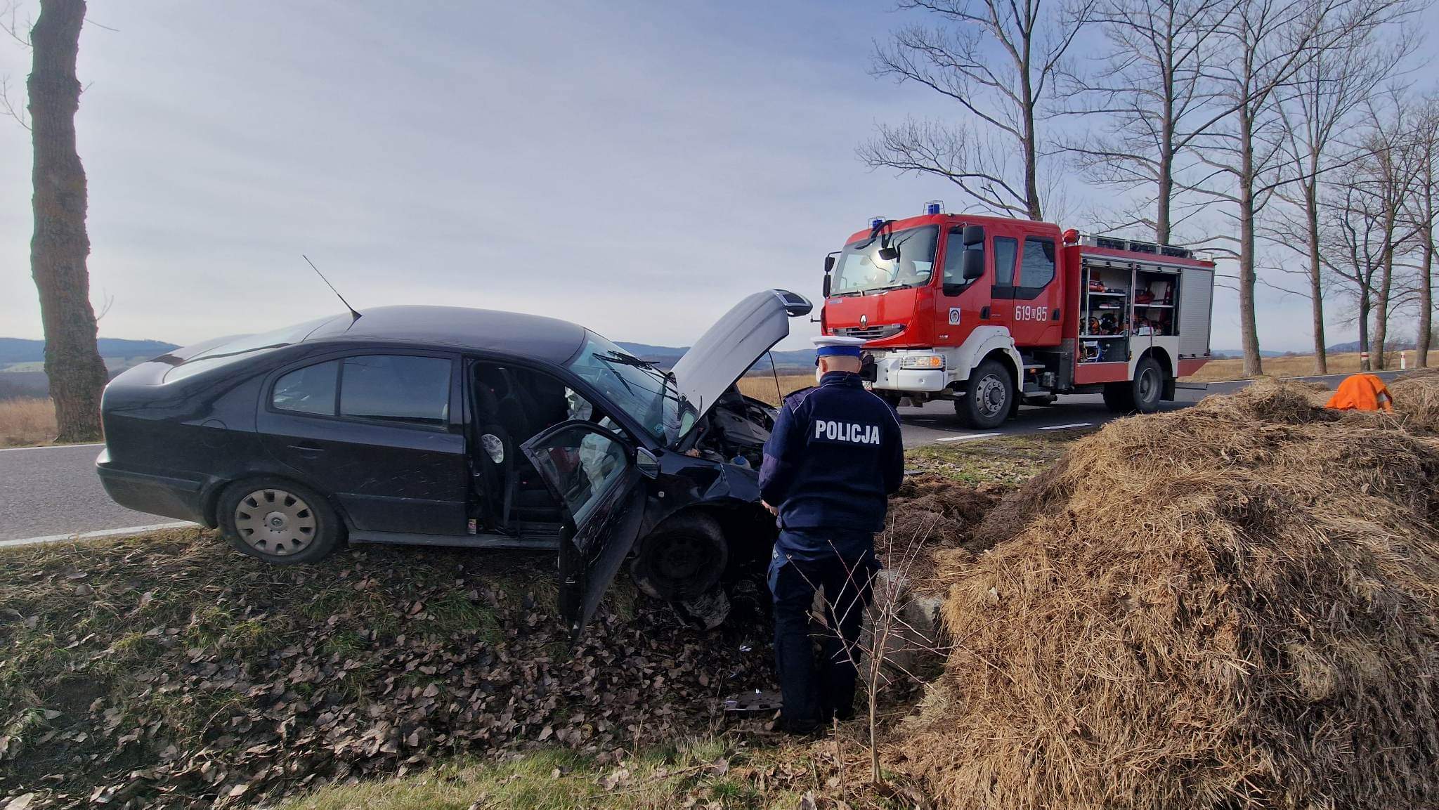 Wypadek osobówki  - OSP Swieriawa